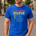 Relationship Status Single Married Hot Teacher Men's Casual T-Shirt Royal Blue Relationship Status Single Married Hot Teacher Men's Casual T-Shirt Royal Blue