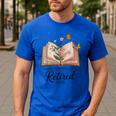 Retired 2025 A New Chapter Begins Retirement Teacher Book Men's Casual T-Shirt Royal Blue Retired 2025 A New Chapter Begins Retirement Teacher Book Men's Casual T-Shirt Royal Blue
