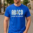 Retro Abcd Teacher Novelty Back To School Teacher Men's Casual T-Shirt Royal Blue