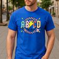 Retro ABCD Transitional Kindergarten Teacher Tour TK Teacher Men's Casual T-Shirt Royal Blue Retro ABCD Transitional Kindergarten Teacher Tour TK Teacher Men's Casual T-Shirt Royal Blue