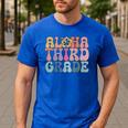 Retro Aloha Third Grade Teacher Summer Vacation Beach Hawaii Men's Casual T-Shirt Royal Blue Retro Aloha Third Grade Teacher Summer Vacation Beach Hawaii Men's Casual T-Shirt Royal Blue