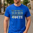 Retro Back To School Women Old Camo Preschool Teacher Men's Casual T-Shirt Royal Blue Retro Back To School Women Old Camo Preschool Teacher Men's Casual T-Shirt Royal Blue