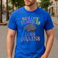 Retro BIOLOGY TEACHERS LOVE BRAINS This Is My Scary STEM Men's Casual T-Shirt Royal Blue