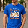 Retro Are You Fall O Ween Directions Ghost Teacher Spooky Men's Casual T-Shirt Royal Blue Retro Are You Fall O Ween Directions Ghost Teacher Spooky Men's Casual T-Shirt Royal Blue
