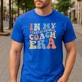 Retro Groovy In My Instructional Coach Era Teacher Men's Casual T-Shirt Royal Blue