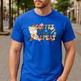 Retro Grovvy Coffee Teach Repeat Teacher Men's Casual T-Shirt Royal Blue Retro Grovvy Coffee Teach Repeat Teacher Men's Casual T-Shirt Royal Blue