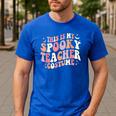 Retro Halloween This Is My Spooky School Teacher Costume Men's Casual T-Shirt Royal Blue Retro Halloween This Is My Spooky School Teacher Costume Men's Casual T-Shirt Royal Blue