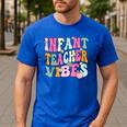 Retro Infant Teacher Vibes Women Daycare Teacher Men's Casual T-Shirt Royal Blue Retro Infant Teacher Vibes Women Daycare Teacher Men's Casual T-Shirt Royal Blue