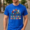 Retro Instructional Assistant Wildflowers Teacher Aide Men's Casual T-Shirt Royal Blue Retro Instructional Assistant Wildflowers Teacher Aide Men's Casual T-Shirt Royal Blue