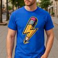 Retro Pencil Pencil Back To School Teacher Student Men's Casual T-Shirt Royal Blue Retro Pencil Pencil Back To School Teacher Student Men's Casual T-Shirt Royal Blue
