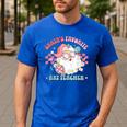 Retro Pink Christmas Santa's Favorite Art Teacher Artist Men's Casual T-Shirt Royal Blue