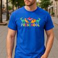 Retro Preschool Cute Dinosaur Preschool Teacher Kids Boys Men's Casual T-Shirt Royal Blue Retro Preschool Cute Dinosaur Preschool Teacher Kids Boys Men's Casual T-Shirt Royal Blue