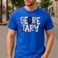 Retro Secretary Back To School Teacher Appreciation Men's Casual T-Shirt Royal Blue Retro Secretary Back To School Teacher Appreciation Men's Casual T-Shirt Royal Blue