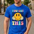 You Got This Retro Smile Motivational Testing Day Teacher Men's Casual T-Shirt Royal Blue