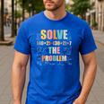 Retro Solve The Problem 67 Meme Joke Math Teacher Men's Casual T-Shirt Royal Blue Retro Solve The Problem 67 Meme Joke Math Teacher Men's Casual T-Shirt Royal Blue