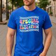 Retro Special Education Squad Groovy Dream Team SPED Teacher Men's Casual T-Shirt Royal Blue Retro Special Education Squad Groovy Dream Team SPED Teacher Men's Casual T-Shirt Royal Blue