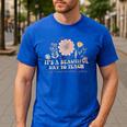 Retro I Teach Tiny Humans About Jesus Christian Teacher Men's Casual T-Shirt Royal Blue