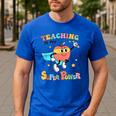 Retro Teaching Is My Superpower Apple Teacher Appreciation Men's Casual T-Shirt Royal Blue Retro Teaching Is My Superpower Apple Teacher Appreciation Men's Casual T-Shirt Royal Blue