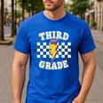 Retro Third Grade Teacher Lightning Bolt Pencil Teacher Kids Men's Casual T-Shirt Royal Blue Retro Third Grade Teacher Lightning Bolt Pencil Teacher Kids Men's Casual T-Shirt Royal Blue