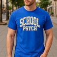 Retro Wildflower School Psych Teacher School Psychologist Men's Casual T-Shirt Royal Blue