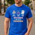 Rock Paper Scissors Teacher Librarian Nothing Beats Reading Men's Casual T-Shirt Royal Blue