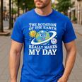 Rotation Of Earth Science Teacher Earth Day Men Women Men's Casual T-Shirt Royal Blue Rotation Of Earth Science Teacher Earth Day Men Women Men's Casual T-Shirt Royal Blue