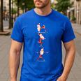 Santa Yoga Poses For Yogi Teacher Christmas Yoga Poses Men's Casual T-Shirt Royal Blue Santa Yoga Poses For Yogi Teacher Christmas Yoga Poses Men's Casual T-Shirt Royal Blue
