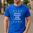Santas Favorite Band Teacher Christmas Men's Casual T-Shirt Royal Blue