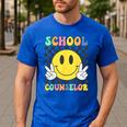 School Counselor Teacher Counseling Office School Guidance Men's Casual T-Shirt Royal Blue