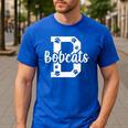 School Spirit Mascot Bobcats Back To School Teacher Student Men's Casual T-Shirt Royal Blue