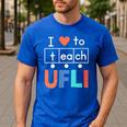 Science Of Reading I Love To Teach UFLI Teacher Literacy Men's Casual T-Shirt Royal Blue Science Of Reading I Love To Teach UFLI Teacher Literacy Men's Casual T-Shirt Royal Blue