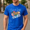 Second Grade Teacher Leopard Pencil 2nd Grade Women Teacher Men's Casual T-Shirt Royal Blue Second Grade Teacher Leopard Pencil 2nd Grade Women Teacher Men's Casual T-Shirt Royal Blue