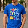 She Works Willingly With Her Hands Proverbs Daycare Teacher Men Women Men's Casual T-Shirt Royal Blue She Works Willingly With Her Hands Proverbs Daycare Teacher Men Women Men's Casual T-Shirt Royal Blue