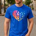 Sign Language Heart ASL For Deaf Teacher Men's Casual T-Shirt Royal Blue Sign Language Heart ASL For Deaf Teacher Men's Casual T-Shirt Royal Blue