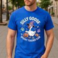 Silly Goose Spooky Teacher Club Halloween Witch Ghost Men's Casual T-Shirt Royal Blue Silly Goose Spooky Teacher Club Halloween Witch Ghost Men's Casual T-Shirt Royal Blue