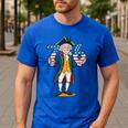 Six Seven 6 7 7 6 George Washington Teacher American Men's Casual T-Shirt Royal Blue Six Seven 6 7 7 6 George Washington Teacher American Men's Casual T-Shirt Royal Blue
