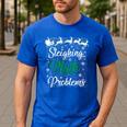 Sleighing Math Problem Xmas In Math Teacher Christmas Men Women Men's Casual T-Shirt Royal Blue