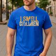 I SMELL CHILDREN Halloween Teacher Classroom I Teach Men's Casual T-Shirt Royal Blue I SMELL CHILDREN Halloween Teacher Classroom I Teach Men's Casual T-Shirt Royal Blue