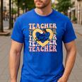 Social Studies Teacher Pencil Heart Leopard Back To School Men's Casual T-Shirt Royal Blue Social Studies Teacher Pencil Heart Leopard Back To School Men's Casual T-Shirt Royal Blue