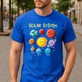 Solar System Cute Face Planets Space Science Teacher School Men's Casual T-Shirt Royal Blue Solar System Cute Face Planets Space Science Teacher School Men's Casual T-Shirt Royal Blue