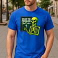 Solve The Problem Skeleton Teacher Halloween Math Six Seven Men's Casual T-Shirt Royal Blue Solve The Problem Skeleton Teacher Halloween Math Six Seven Men's Casual T-Shirt Royal Blue