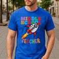 Space Middle School Teacher Back To School Men Women Kids Men's Casual T-Shirt Royal Blue