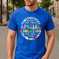 Special Education Teacher SPED Squad Team Kids Men Groovy Men's Casual T-Shirt Royal Blue Special Education Teacher SPED Squad Team Kids Men Groovy Men's Casual T-Shirt Royal Blue