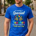 Special Teacher To Hear Child Cant Say Autism Awareness Sped Men's Casual T-Shirt Royal Blue