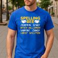 Spelling Bee Costume For a Halloween Teacher Pun Women Men's Casual T-Shirt Royal Blue Spelling Bee Costume For a Halloween Teacher Pun Women Men's Casual T-Shirt Royal Blue