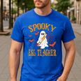 Spooky ESL Teacher Ghost Halloween School Women Men's Casual T-Shirt Royal Blue Spooky ESL Teacher Ghost Halloween School Women Men's Casual T-Shirt Royal Blue