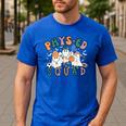 Spooky Ghost PE Teacher Squad Physical Education Halloween Men's Casual T-Shirt Royal Blue Spooky Ghost PE Teacher Squad Physical Education Halloween Men's Casual T-Shirt Royal Blue