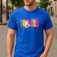 Spooky Halloween Teacher Para Counselor SPED Preppy Boo Kids Men's Casual T-Shirt Royal Blue