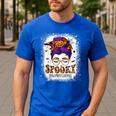 Spooky Paraprofessional Life Halloween Messy Bun Teacher For Men Women Men's Casual T-Shirt Royal Blue Spooky Paraprofessional Life Halloween Messy Bun Teacher For Men Women Men's Casual T-Shirt Royal Blue