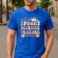 Spooky Science Teacher Halloween Science Teaching For Men Women Men's Casual T-Shirt Royal Blue